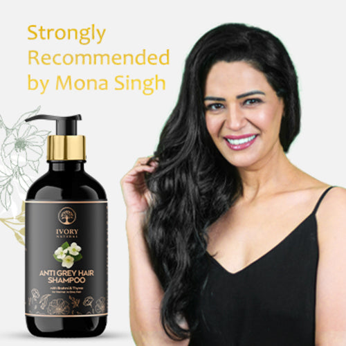 Anti Grey Hair Shampoo Organic (100% Ayush Ministry Certified) - For Premature Greying and Natural Black Color (Both Men & Women)