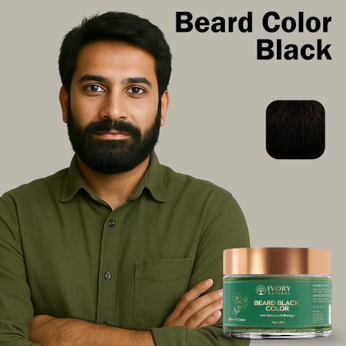 Ivory Natural Beard Black Color Sample Image