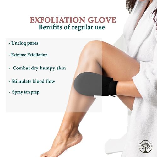 Ivory Natural - Benefits - body glove scrub - even glow exfoliating glove - beauty exfoliating glove