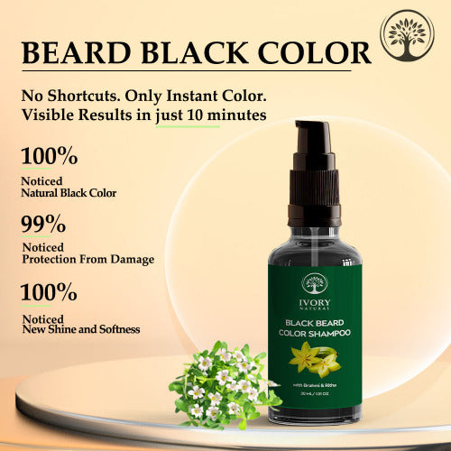 Ivory Natural Black Beard Color Shampoo Results