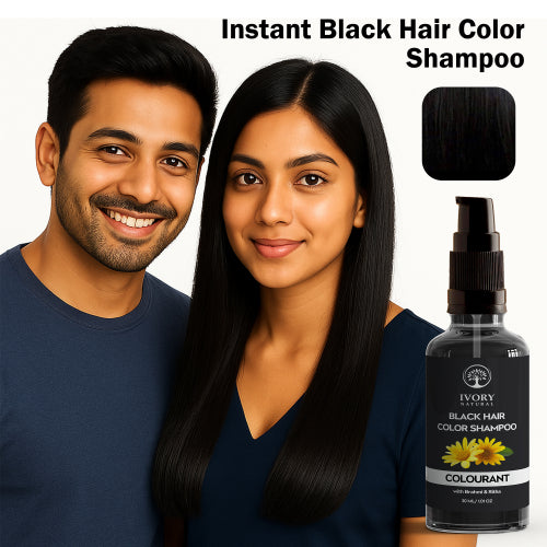 Ivory Natural Black hair Color Shampoo Sample Image
