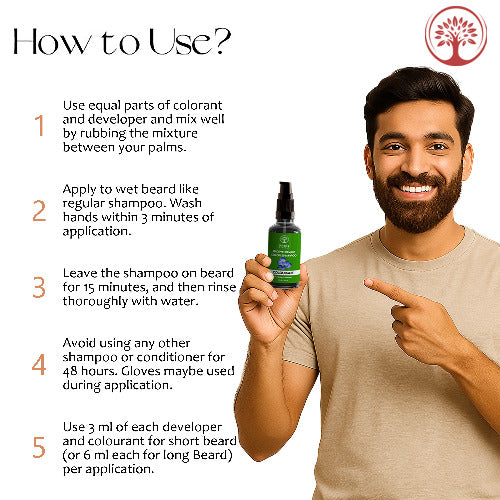 Ivory Natural Brown Beard Color Shampoo How to Use