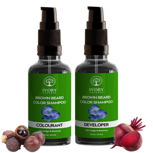 Ivory Natural Brown Beard Color Shampoo