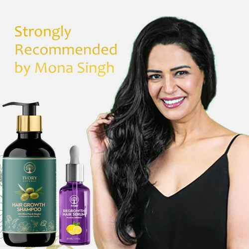 Ivory Natural Hair Growth Combo (Hair Growth Shampoo & Serum) Strongly Recommended by Mona Singh