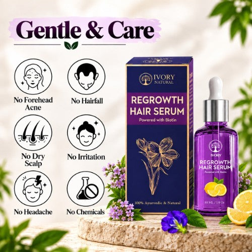 Ivory Natural Hair Regrowth Serum Organic - Gentle & Care