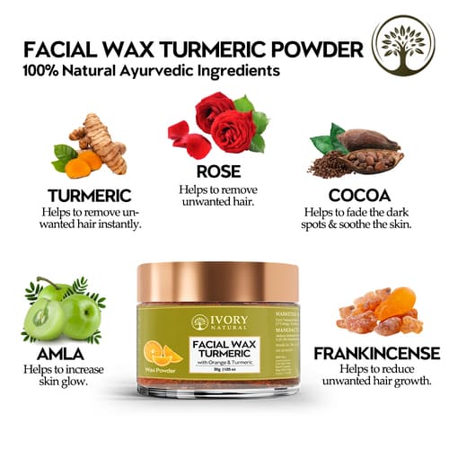 Ivory Natural Facial Wax with Turmeric Powder Ingredients Main Image