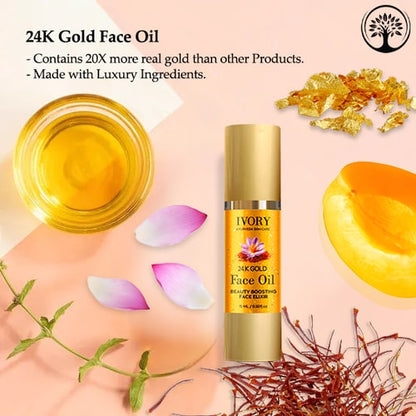 pure gold in Ivory Natural 24K Gold Face Polish Oil