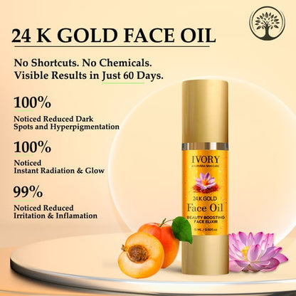 100% natural Ivory Natural 24K Gold Face Polish Oil