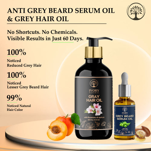 Results of Grey Hair Oil and Grey Beard Serum Oil Combo