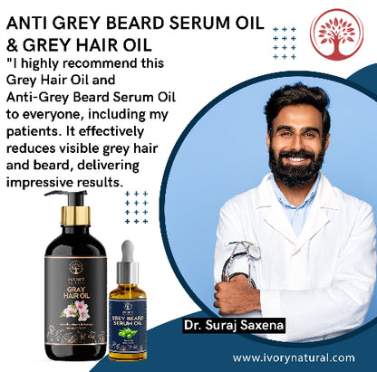 Dr. Suggesting Grey Hair Oil and Grey Beard Serum Oil Combo
