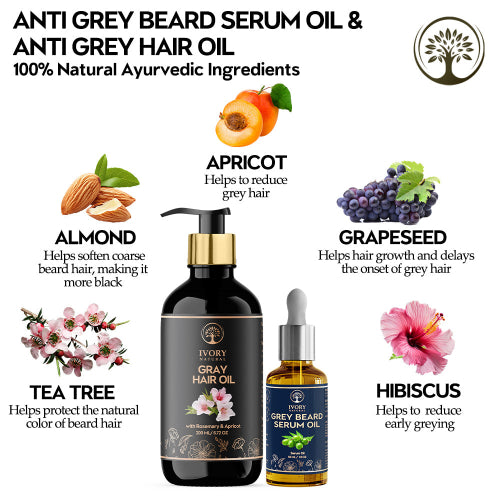 Ingredients of Grey Hair Oil and Grey Beard Serum Oil Combo