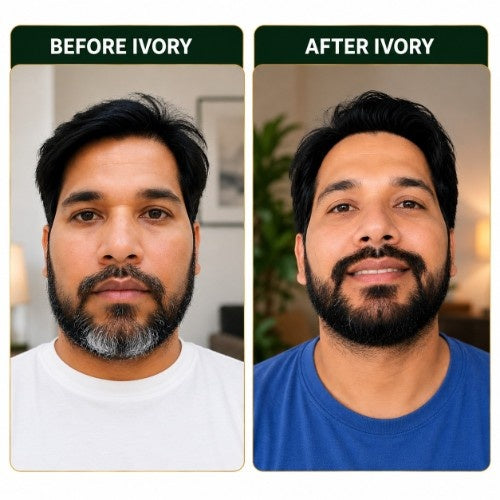 Ivory Natural Anti Grey Beard Serum Organic Testimonial Before After 