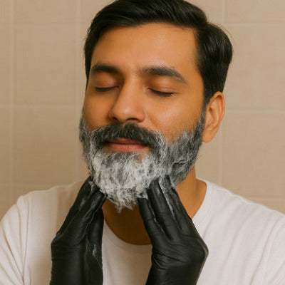 Using Ivory Natural Beard Black Color Shampoo
