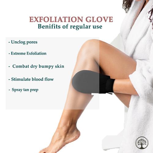 Ivory Natural - Benefits - body glove scrub - even glow exfoliating glove - beauty exfoliating glove