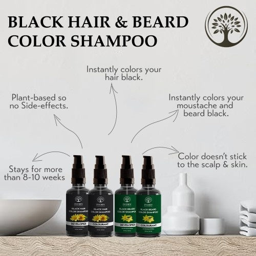 Ivory Natural Black Hair and Beard Color Shampoo Combo Benefits