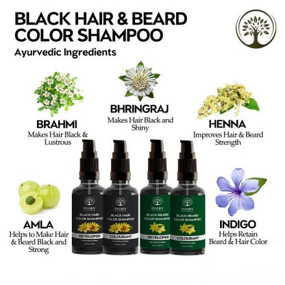 Ivory Natural Black Hair and Beard Color Shampoo Combo Ingredients