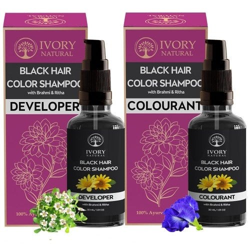 Ivory Natural Black Hair Color Shampoo Main Image