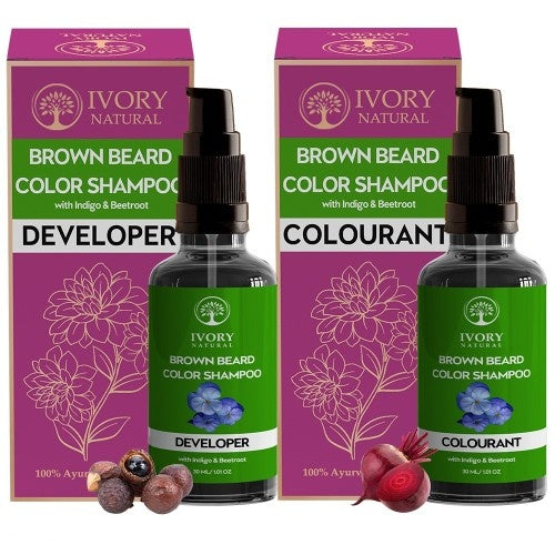 Ivory Natural Brown Beard Color Shampoo Main Image