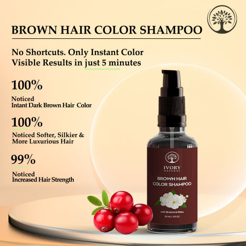 Ivory Natural Brown Hair Color Shampoo Results