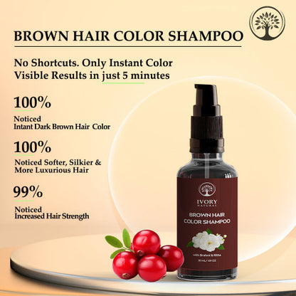 Ivory Natural Brown Hair Color Shampoo Results