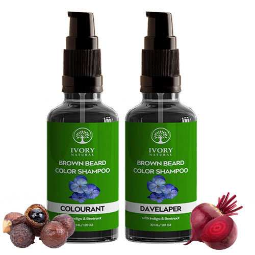 Ivory Natural Brown Beard Color Shampoo Main Image