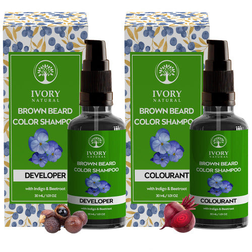 Ivory Natural Brown Beard Color Shampoo