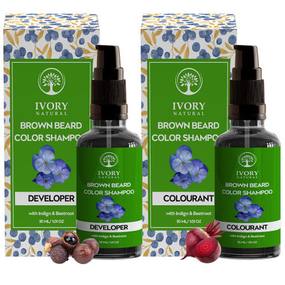 Ivory Natural Brown Beard Color Shampoo