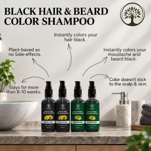 Benefits of Using Ivory Natural Black Hair & Beard Color Shampoo Combo