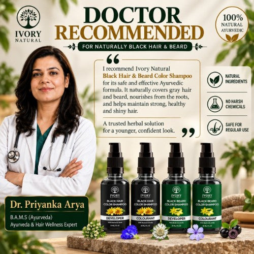 Dr. Priyanka Arya Recommends Black Hair & Beard Color Shampoo Combo