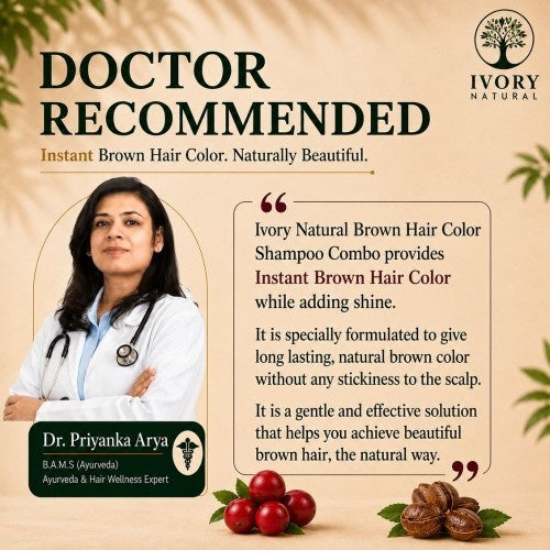 Dr. Priyanka Arya Recommends Ivory Natural Brown Hair Color Shampoo