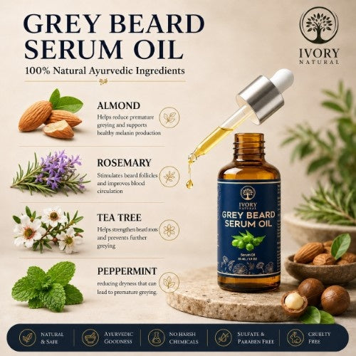 Ivory Natural Grey Beard Oil Serum Ingredients 