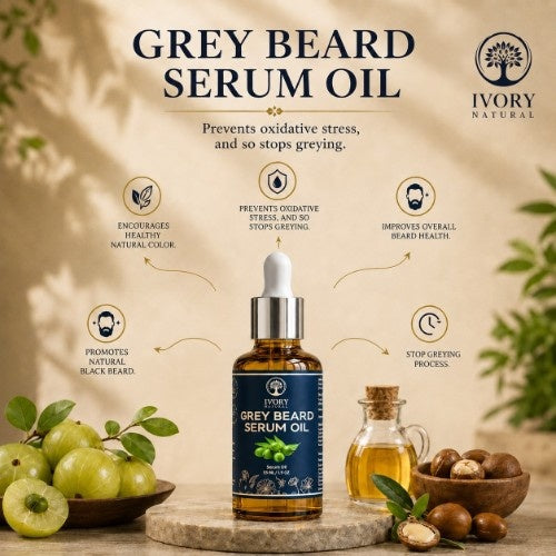 Ivory Natural Grey Beard Oil Serum Key Points 