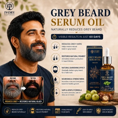 Ivory Natural Grey Beard Oil Serum Benefits 