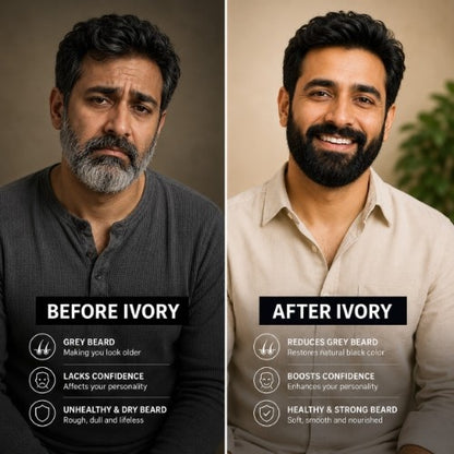 Ivory Natural Grey Beard Oil Serum Testimonial Before After 