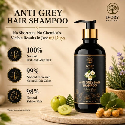 Ivory Natural Anti Grey Hair Shampoo - Visible Result in 60 Days 