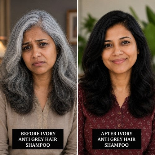 Ivory Natural Anti Grey Hair Shampoo Female Testimonial Before After 