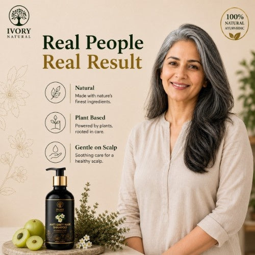 Ivory Natural Anti Grey Hair Shampoo - Real People Real Result 