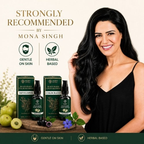 Ivory Natural Black Beard Color Shampoo Recommends By Mona Singh 