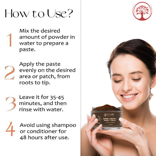 Ivory Natural Dark Brown Hair Color How to use 