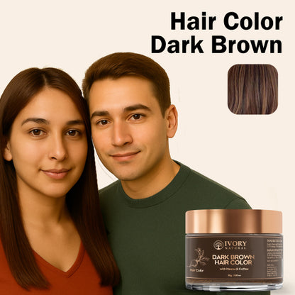 Ivory Natural Dark Brown Hair Color Sample Image