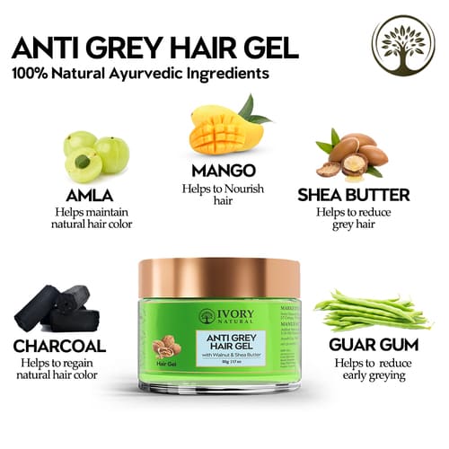 Ivory Natural - Ingredients - hair gel for grey hair - best styling gel for gray hair