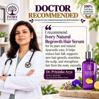 Dr. Priyanka Aya Recommends Ivory Natural Hair Regrowth Serum Organic