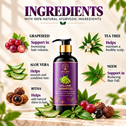 Ingredients of Ivory Natural Hair Volume Shampoo Organic
