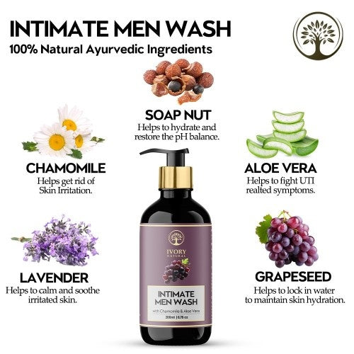 Ivory Natural Intimate Men Wash Ingredients