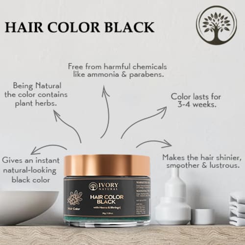 Buy Black Hair Color - Ayush Certified From Ivory Natural