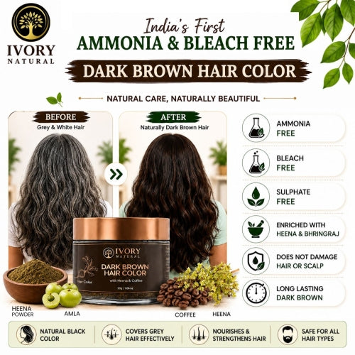 Ivory Natural Dark Brown Hair Color Ammonia & Bleach Free Image