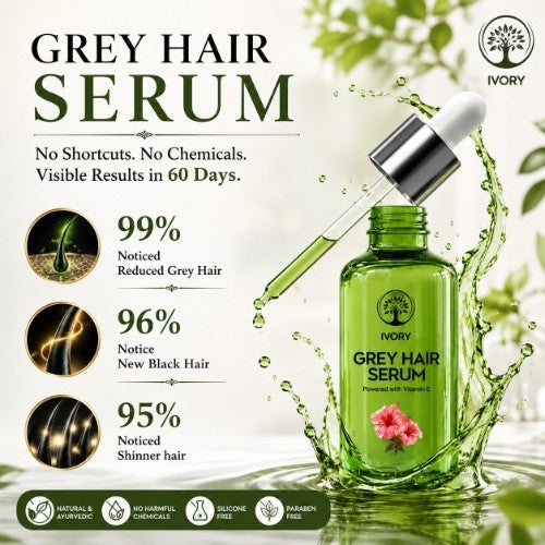 Ivory Natural Anti Grey Hair Serum - Visible Result in 60 Days 