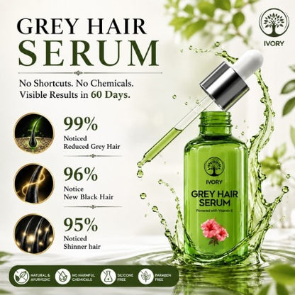 Ivory Natural Anti Grey Hair Serum - Visible Result in 60 Days 