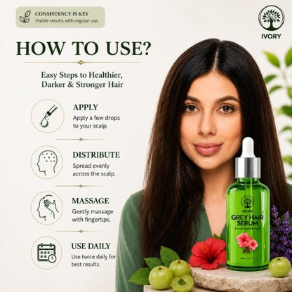 Ivory Natural Anti Grey Hair Serum - How to Use 
