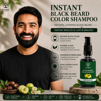 Highlights of Ivory Natural Black Beard Color Shampoo
